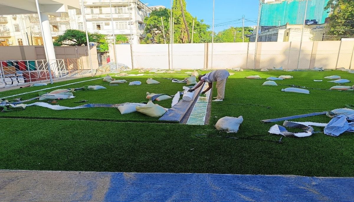 Turf installation at a school